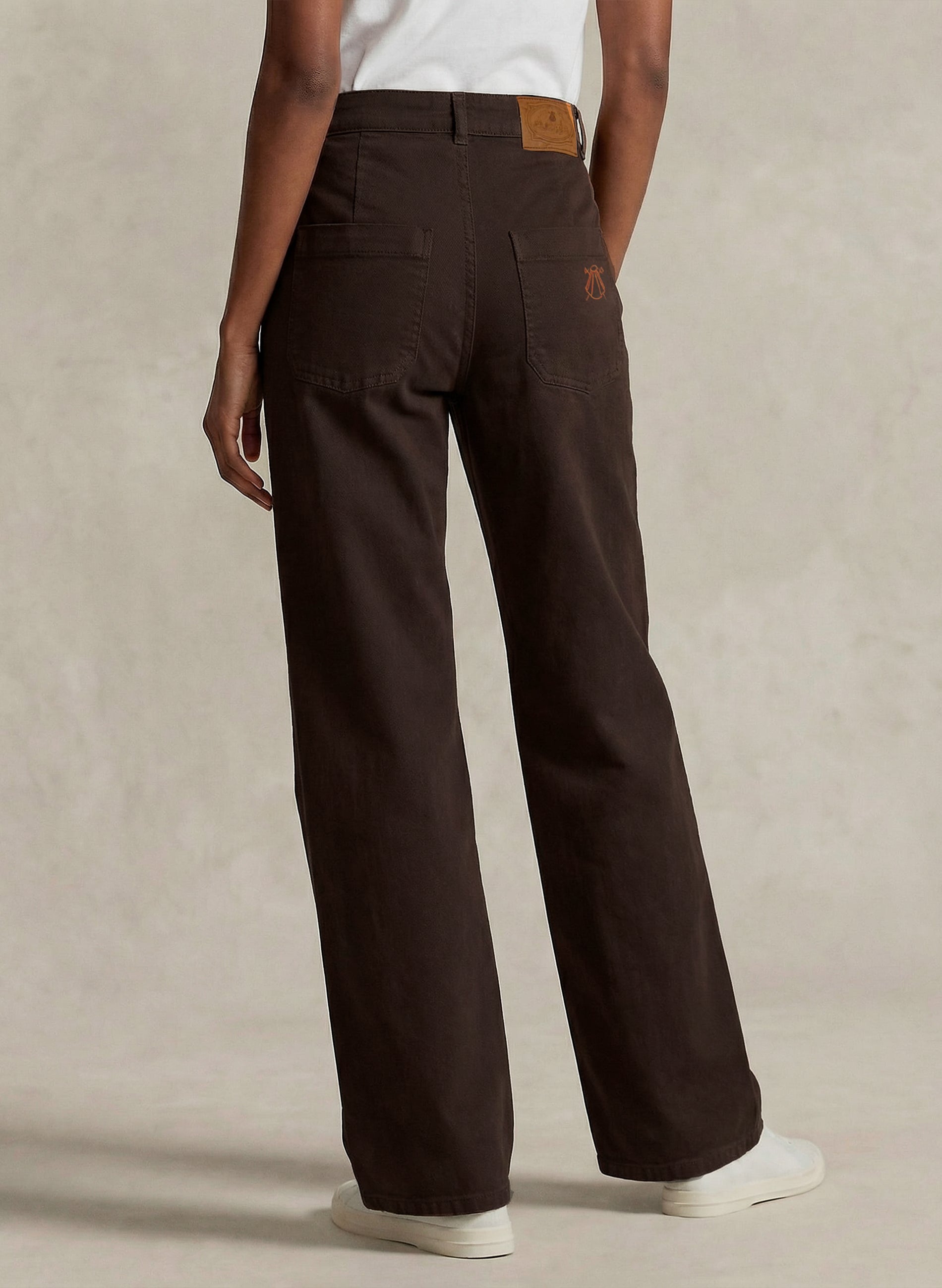Pantalón Marrón Vaquero pierna Ancha Mujer