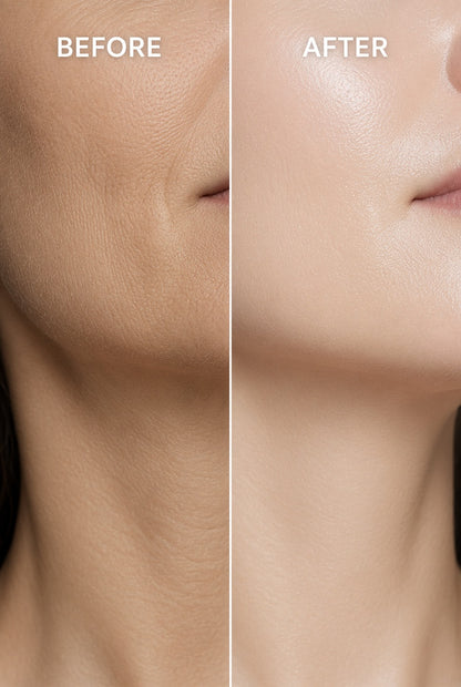 Before and after skin results with the Sonic Silicone Facial Cleansing Brush