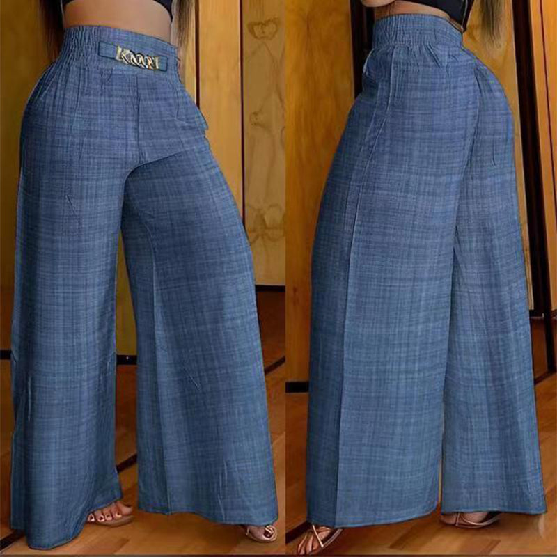 Pantalón ancho talle alto escultor